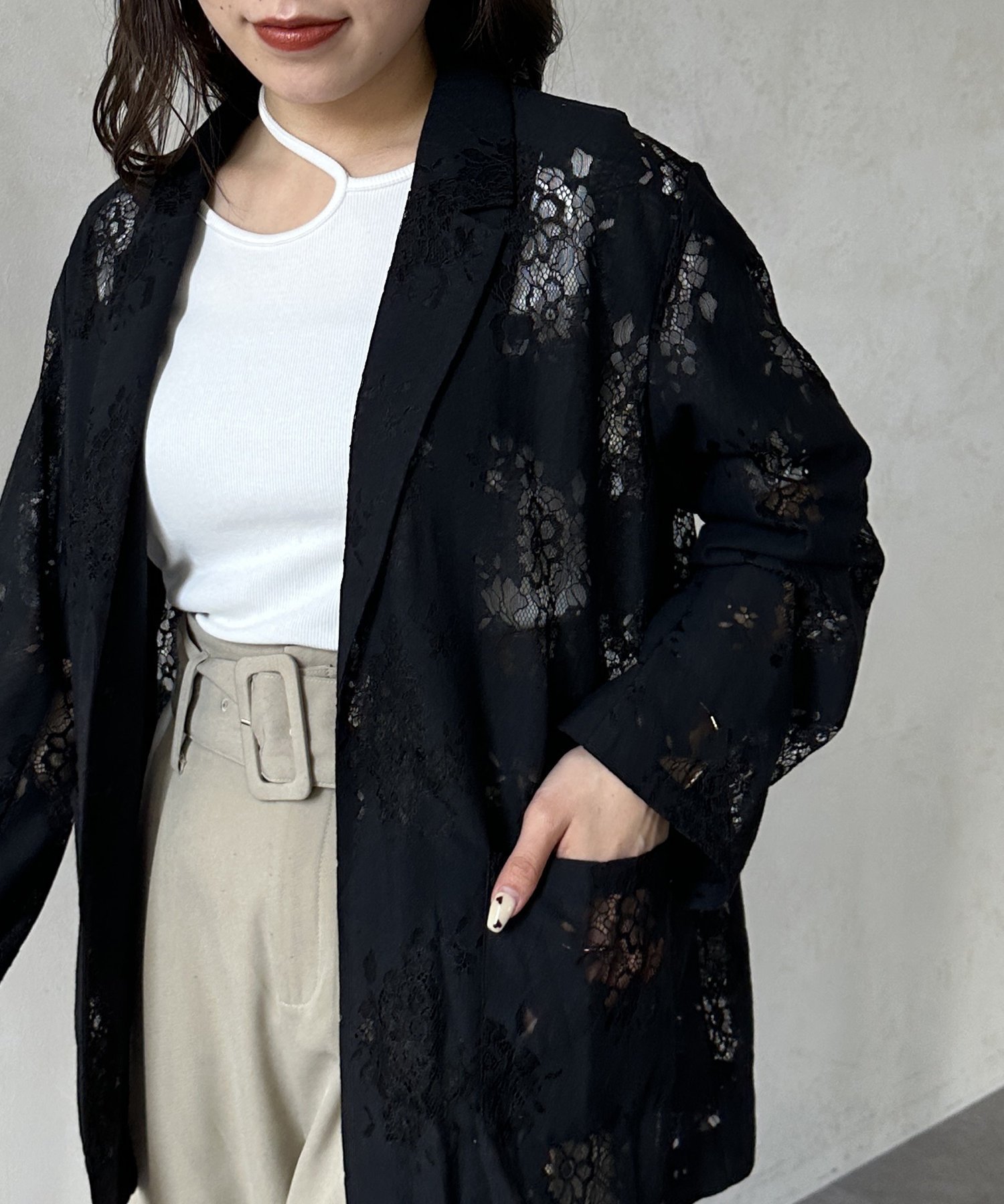 【ゼヴォン/Thevon】のレーステーラードジャケット インテリア・キッズ・メンズ・レディースファッション・服の通販 founy(ファニー) 　ファッション　Fashion　レディースファッション　WOMEN　アウター　Coat Outerwear　ジャケット　Jackets　テーラードジャケット　Tailored Jackets　2025年　2025　2025春夏・S/S　Ss,Spring/Summer,2025　おすすめ　Recommend　オケージョン　Occasion　シンプル　Simple　デニム　Denim　レース　Race　ブラック|ID: prp329100004541856 ipo3291000000032090376