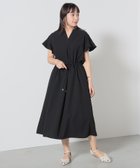 【ビームス ハート/BEAMS HEART】の袖フリル スキッパー ドロスト ワンピース BLACK|ID: prp329100004541861 ipo3291000000032495187