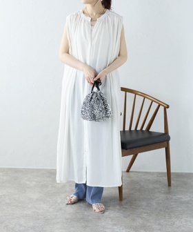 【リラクロ/relaclo】のmitis/綿麻スタンドカラーギャザーワンピース 人気、トレンドファッション・服の通販 founy(ファニー) ファッション Fashion レディースファッション Fashion for Women ワンピース Dresses シアー Sheer, See-Through デニム Denim, Jeans Material エレガント 上品 Elegant 夏 Summer 定番 Standard, Basic Item |ID:prp329100004541863