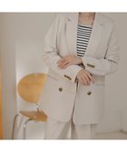 【ラナン/Ranan】の【カセット服】ダブルボタンロングジャケット 人気、トレンドファッション・服の通販 founy(ファニー) ファッション Fashion レディースファッション WOMEN アウター Coat Outerwear ジャケット Jackets クラシカル Classical ジャケット Jacket スキニー Skinny ダブル Double デニム Denim ロング Long thumbnail グレージュ|ID: prp329100004541868 ipo3291000000032368727