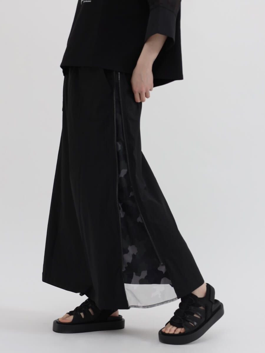【ラシュッド/LASUD】のサイドZIP迷彩チュールスカート インテリア・キッズ・メンズ・レディースファッション・服の通販 founy(ファニー) 　ファッション　Fashion　レディースファッション　Fashion for Women　スカート　Skirts　ジップ　Zip, Zipper　チュール　Tulip, Tulip Motif　今季　This Season, Current Season　ブラック|ID: prp329100004541888 ipo3291000000032656133