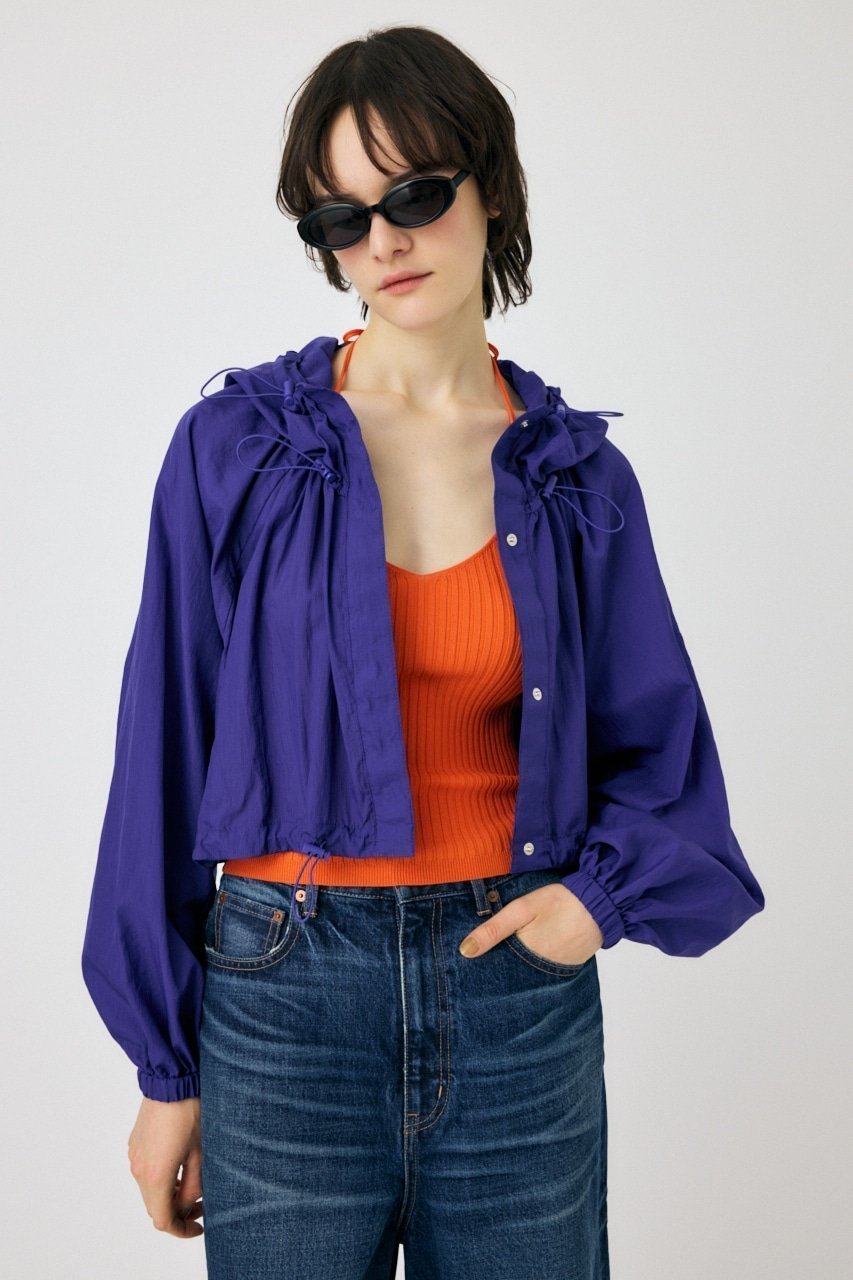 【マウジー/moussy】の2WAY SEMI SHEER ジャケット インテリア・キッズ・メンズ・レディースファッション・服の通販 founy(ファニー) 　ファッション　Fashion　レディースファッション　Fashion for Women　アウター　Coat / Outerwear Collection　レディースジャケット・軽アウター　Jackets　アウトドア　Outdoor Clothing　ギャザー　Gathered, Ruffled　ショート　Short, Short Length　ジャケット　Jacket, Outerwear　スポーツ　Sports, Activewear　ドローコード　Drawcord, Drawstring Cord　夏　Summer　D/PUR3|ID: prp329100004541913 ipo3291000000033648818