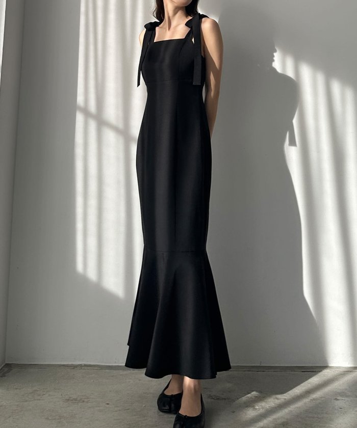 【ジュノア/JUNOAH】のLouere ショルダーリボンワンピース インテリア・キッズ・メンズ・レディースファッション・服の通販 founy(ファニー) https://founy.com/ ファッション Fashion レディースファッション Fashion for Women ワンピース Dresses |ID: prp329100004541922 ipo3291000000034481319