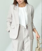 【インタープラネット/INTERPLANET】の【マシーンウォッシャブル】ダブルクロスカラーレスジャケット 人気、トレンドファッション・服の通販 founy(ファニー) ファッション Fashion レディースファッション WOMEN アウター Coat Outerwear ジャケット Jackets ジャケット Jacket スリット Slit セットアップ Set Up デスク Desk バランス Balance ベーシック Basic ワーク Work エレガント 上品 Elegant thumbnail ベージュ|ID: prp329100004541923 ipo3291000000032298828