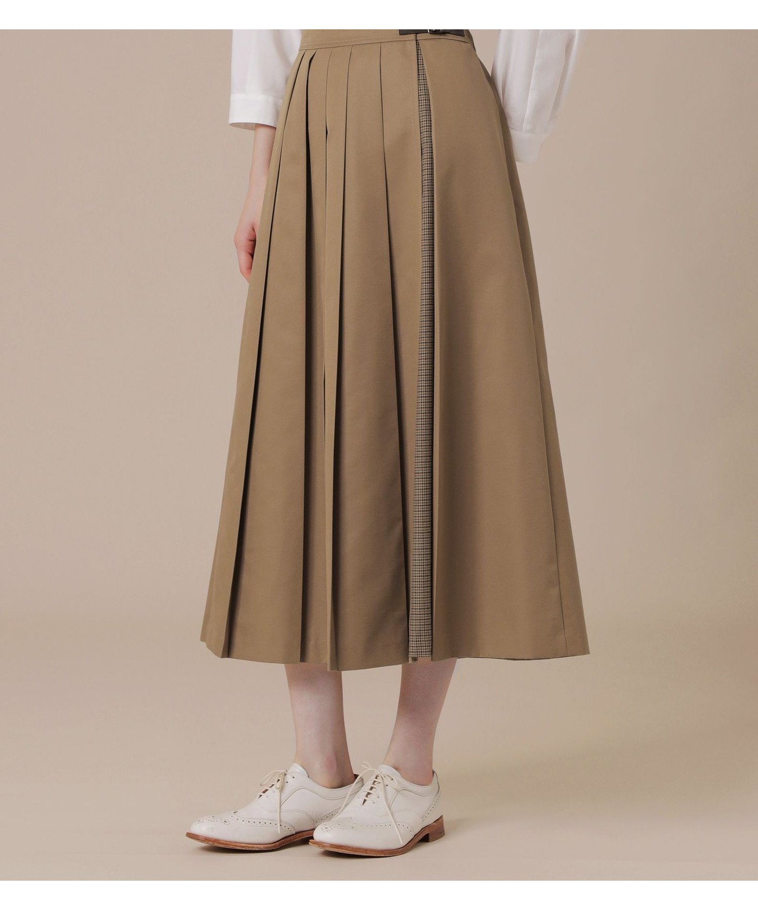 【マッキントッシュ ロンドン/MACKINTOSH LONDON】の【Precious掲載】ハイブリッドギャバジンスカート インテリア・キッズ・メンズ・レディースファッション・服の通販 founy(ファニー) 　雑誌掲載アイテム　Magazine Items　ファッション雑誌　Fashion Magazines　プレシャス　Precious　ファッション　Fashion　レディースファッション　WOMEN　スカート　Skirt　チェック　Check　エレガント 上品　Elegant　冬　Winter　春　Spring　無地　Plain Color　秋　Autumn/Fall　軽量　Lightweight　雑誌　Magazine　ベージュ|ID: prp329100004541983 ipo3291000000032091202