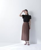 【ナチュラル ビューティー ベーシック/NATURAL BEAUTY BASIC】のバイカラーラップナロースカート ブラウン×クロ2|ID: prp329100004542007 ipo3291000000032394710