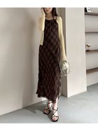 【フレイ アイディー/FRAY I.D】のレーヨンシフォンラッフルプリントキャミワンピ BRW[058]|ID:prp329100004542009