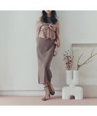 【ナチュラル ビューティー ベーシック/NATURAL BEAUTY BASIC】のシアーブラウス ニットワンピース ピンク×モカ2|ID: prp329100004542012 ipo3291000000032091456