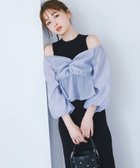 【ナチュラル ビューティー ベーシック/NATURAL BEAUTY BASIC】のシアーブラウス ニットワンピース ブルーグレー×クロ2|ID: prp329100004542012 ipo3291000000032091460