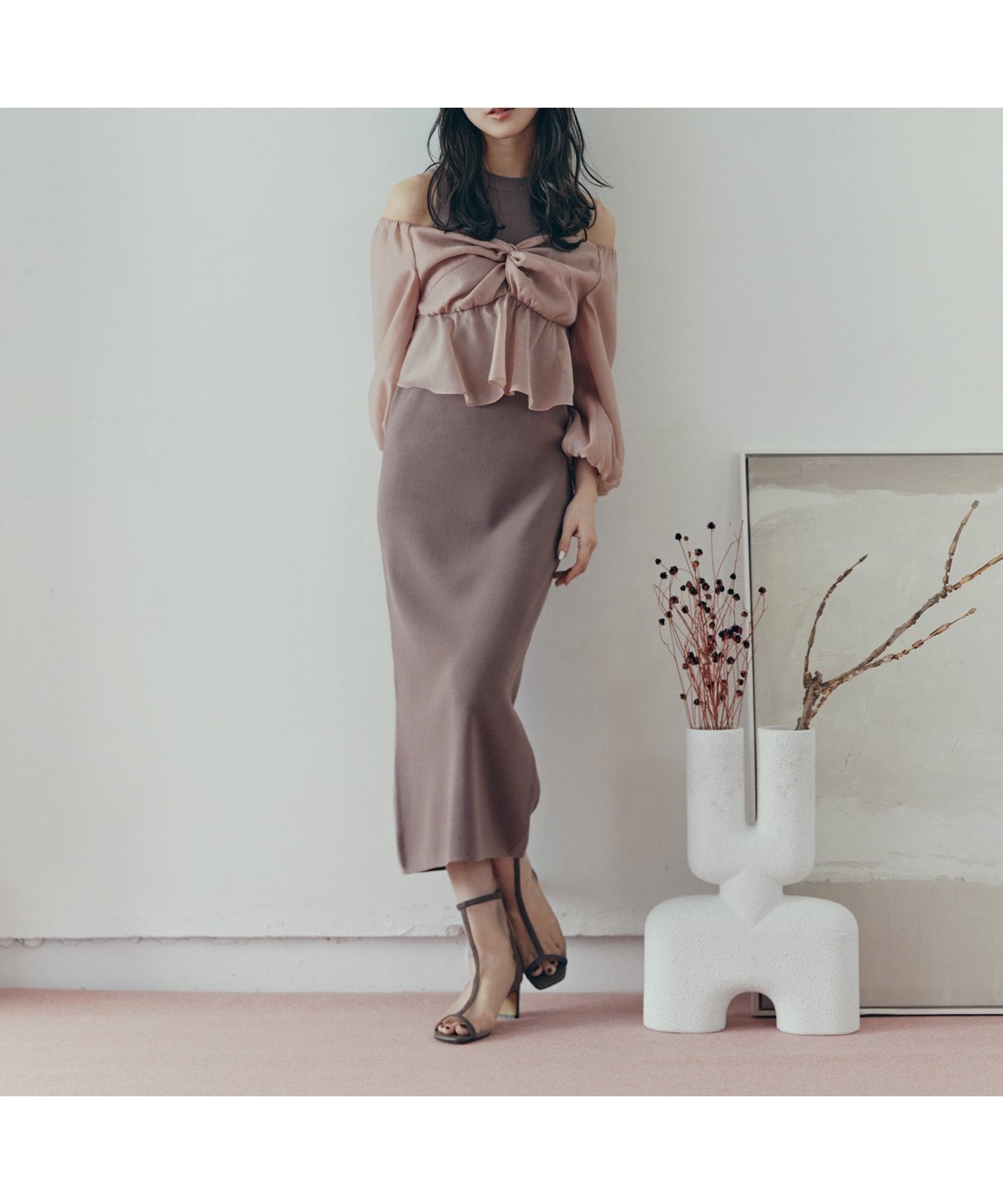 【ナチュラル ビューティー ベーシック/NATURAL BEAUTY BASIC】のシアーブラウス ニットワンピース 人気、トレンドファッション・服の通販 founy(ファニー) 　ファッション　Fashion　レディースファッション　WOMEN　ワンピース　Dress　ニットワンピース　Knit Dresses　シアー　Sheer　ストレート　Straight　 other-1|ID: prp329100004542012 ipo3291000000032253612