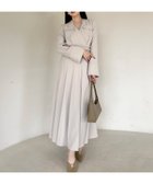 【アニュアンス/anuans】のダブルサテンノーカラータックワンピース BEIGE|ID: prp329100004542055 ipo3291000000033566217