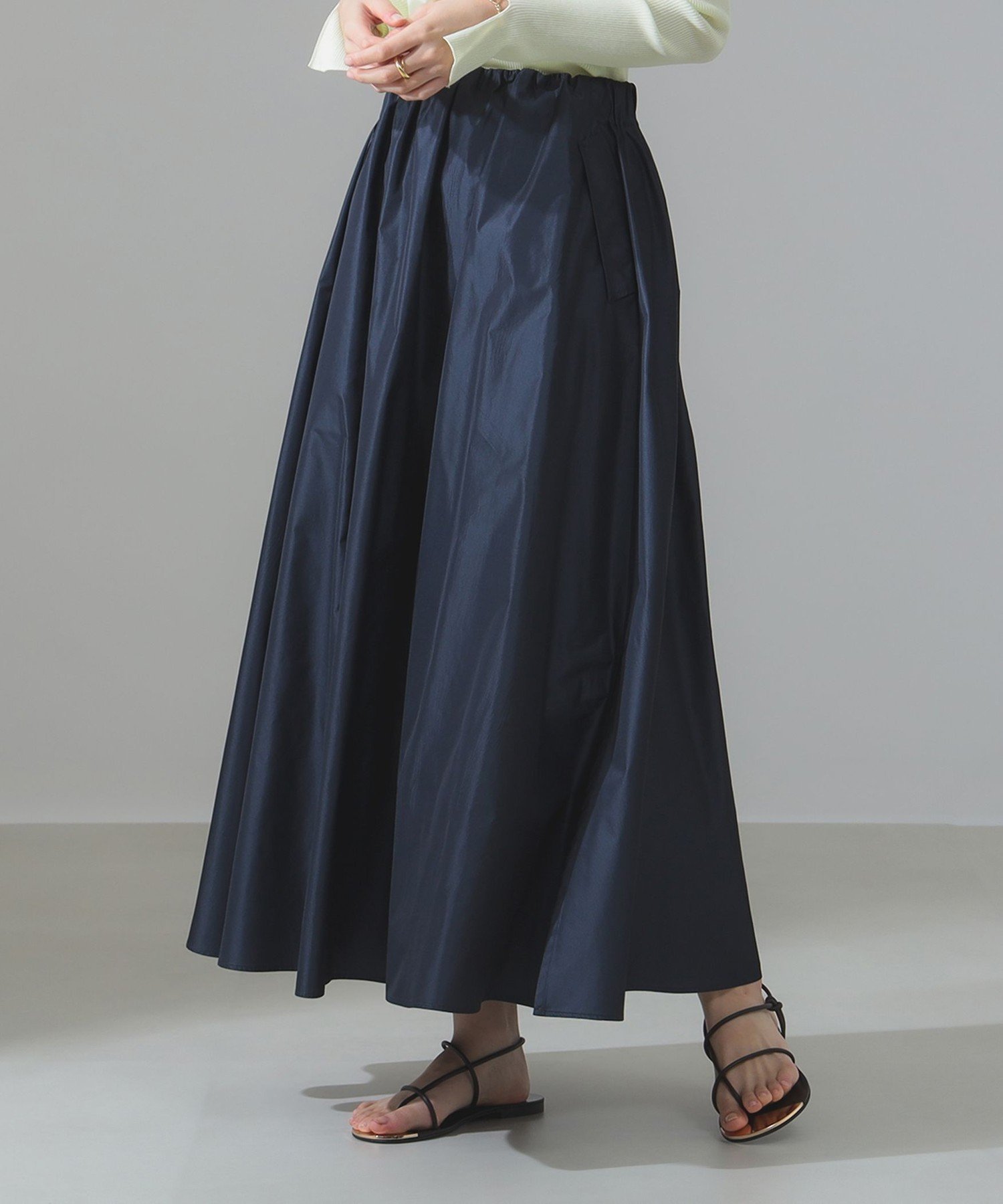 【デミルクス ビームス/Demi-Luxe BEAMS】の【6/19新規値下げ】タフタ ボリュームスカート インテリア・キッズ・メンズ・レディースファッション・服の通販 founy(ファニー) 　ファッション　Fashion　レディースファッション　Fashion for Women　スカート　Skirts　おすすめ　Recommended / Our Picks　イタリア　Italy　ギャザー　Gathered, Ruffled　シルク　Silk, 100% Silk　スリット　Slit, Slit Detail　タフタ　Taffeta, Structured Fabric　フラップ　Flap, Flap Pocket　フレア　Flare, Flared　フロント　Front, Front Design　ポケット　Pocket, Pocket Detail　夏　Summer　春　Spring　S/S・春夏　SS, Spring/Summer, Warm Season　NAVY|ID: prp329100004542060 ipo3291000000032738988