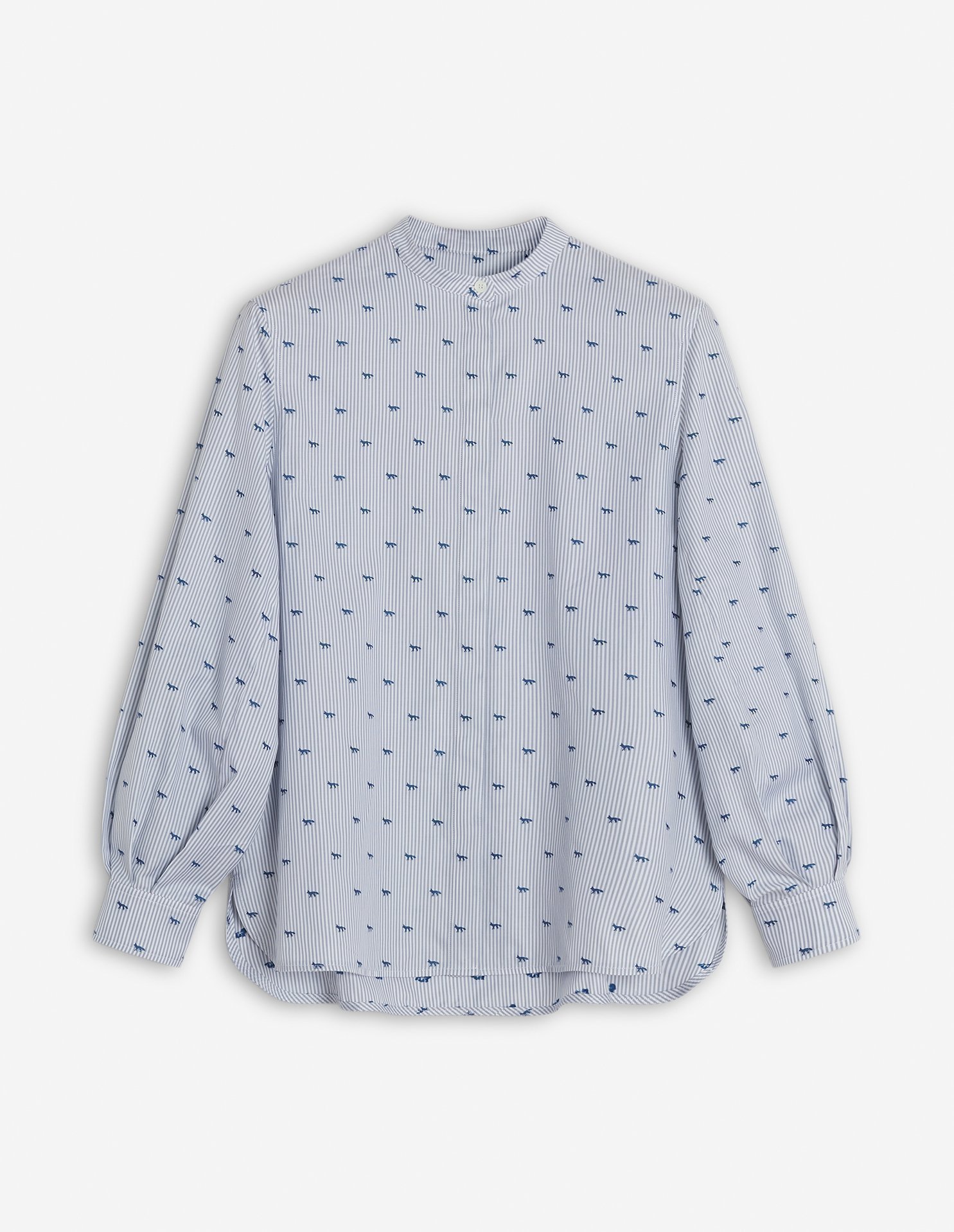 【メゾン キツネ/MAISON KITSUNE】のMAXI PLEATED SLEEVE SHIRT インテリア・キッズ・メンズ・レディースファッション・服の通販 founy(ファニー) 　ファッション　Fashion　レディースファッション　Ladies' Fashion Online　トップス・カットソー　Tops/Tshirt　シャツ/ブラウス　Shirts/Blouses　カフス　Cuffs　ストレート　Straight　バルーン　Balloon　フィット　Fit　プリーツ　Pleats　リラックス　Relax　夏　Summer　S/S・春夏　Ss・Spring/Summer　長袖　Long Sleeve　ZINC GREY STRIPE|ID: prp329100004542072 ipo3291000000032636739