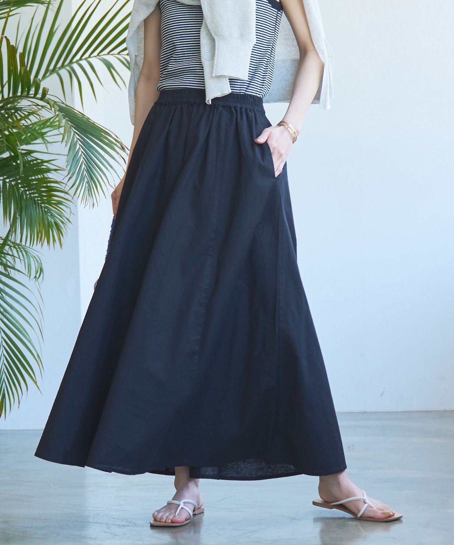 【コーエン/COEN】のコットンリネンフレアスカート 人気、トレンドファッション・服の通販 founy(ファニー) 　ファッション　Fashion　レディースファッション　WOMEN　スカート　Skirt　Aライン/フレアスカート　Flared A-Line Skirts　おすすめ　Recommend　カットソー　Cut And Sew　コンパクト　Compact　シンプル　Simple　ハンカチ　Handkerchief　フィット　Fit　フェミニン　Feminine　フレア　Flare　ベーシック　Basic　ポケット　Pocket　エレガント 上品　Elegant　 other-1|ID: prp329100004542103 ipo3291000000032396870
