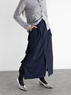 【ラシュッド/LASUD】のバックレースフリルナロースカート ネイビー|ID: prp329100004542113 ipo3291000000032655785