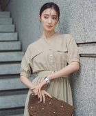 【ナチュラル ビューティー ベーシック/NATURAL BEAUTY BASIC】のダブルポケットフォルムワンピース サンドグリーン|ID: prp329100004542122 ipo3291000000032735486