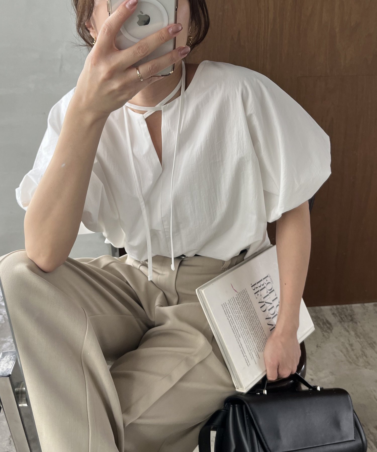 【カプリシューレマージュ/CAPRICIEUX LEMAGE】の【shio企画】バルーンリボンブラウス 人気、トレンドファッション・服の通販 founy(ファニー) 　ファッション　Fashion　レディースファッション　WOMEN　トップス・カットソー　Tops/Tshirt　シャツ/ブラウス　Shirts/Blouses　スキッパー　Skipper　スラックス　Slacks　センター　Center　ダウン　Down　デニム　Denim　バルーン　Balloon　リボン　Ribbon　夏　Summer　 other-1|ID: prp329100004542147 ipo3291000000032093161