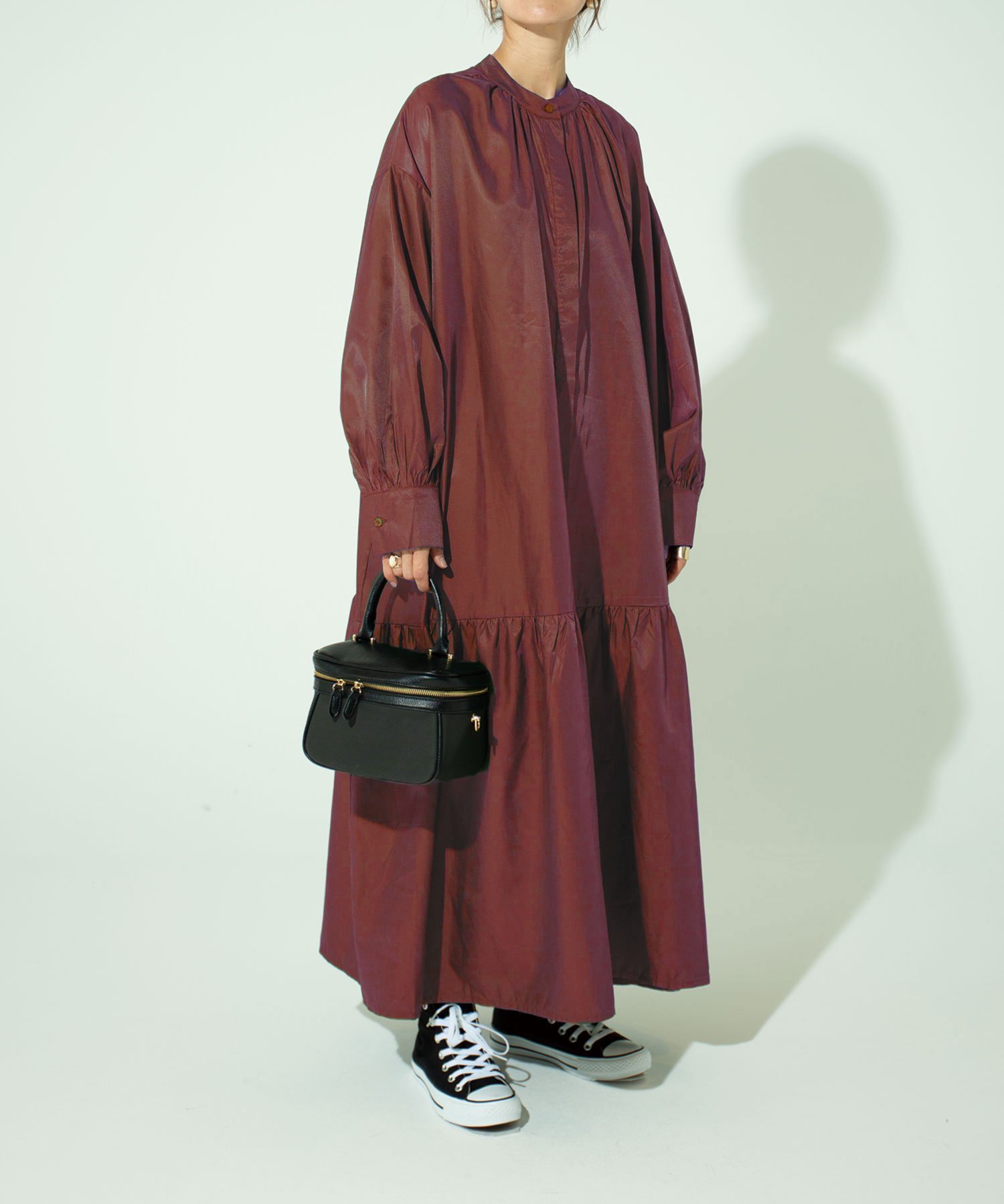 【コーナーズ/CORNERS】のCORNERS by KR 2wayボリュームスリーブシャツワンピース インテリア・キッズ・メンズ・レディースファッション・服の通販 founy(ファニー) 　ファッション　Fashion　レディースファッション　WOMEN　ワンピース　Dress　シャツワンピース　Shirt Dresses　インナー　Inner　ギャザー　Gather　スウェット　Sweat　スタンド　Stand　スリット　Slit　ティアードスカート　Tiered Skirt　トレンド　Trend　ベスト　Vest　ポケット　Pocket　羽織　Haori　ロング　Long　おすすめ　Recommend　エレガント 上品　Elegant　テラコッタ|ID: prp329100004542152 ipo3291000000032093201