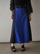 【ラシュッド/LASUD】のバイカラーロゴテープボンディングスカート ダークネイビー|ID: prp329100004542154 ipo3291000000032655945