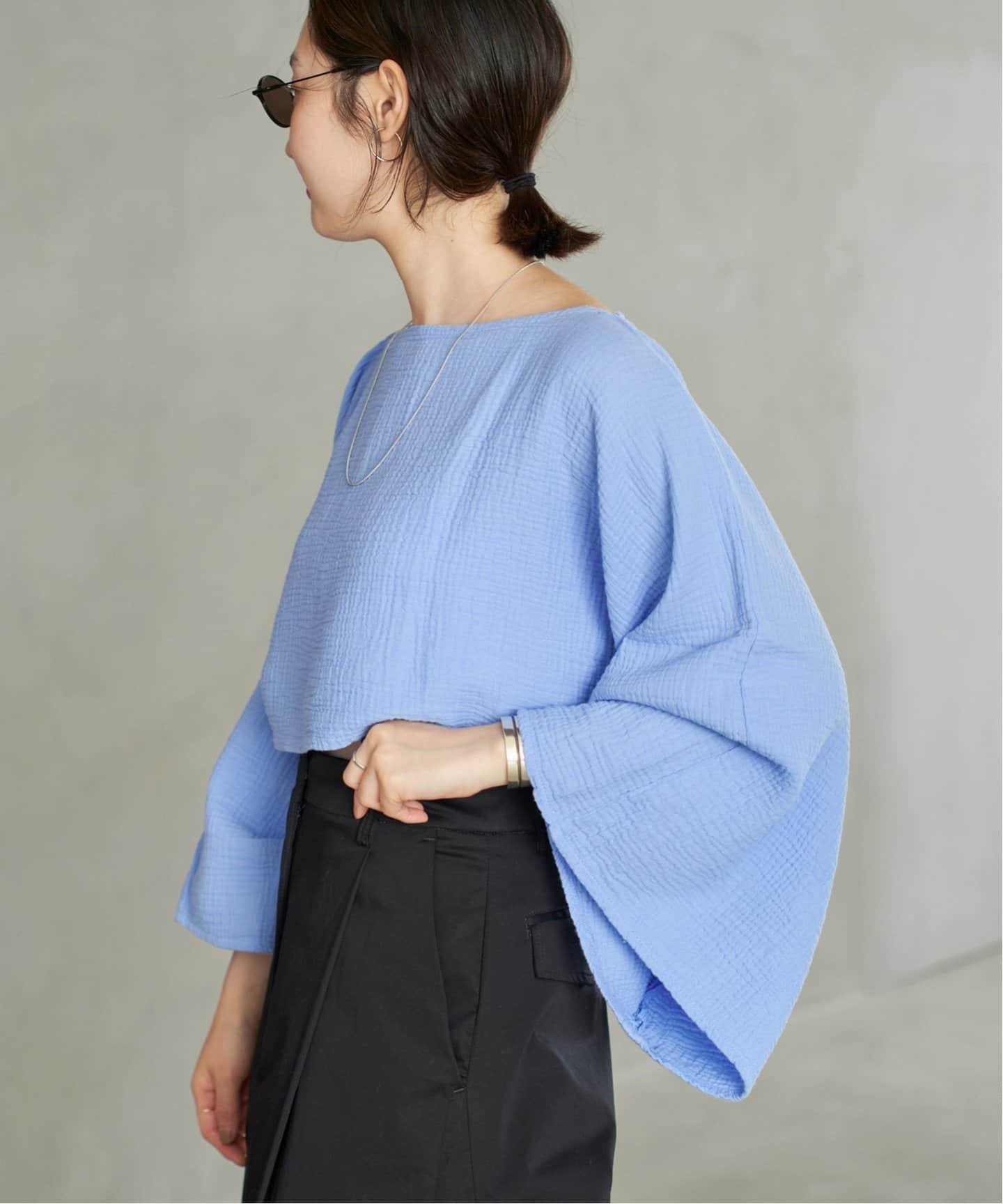 【プラージュ/Plage】のLES ATELIERS FRANCAIS DE CONFECTION 別注 TUBE ブラウス インテリア・キッズ・メンズ・レディースファッション・服の通販 founy(ファニー) 　ファッション　Fashion　レディースファッション　Fashion for Women　トップス・カットソー　Cut & Sew Tops　シャツ・ブラウス・オフィスカジュアル　Elegant Blouses & Button-Ups　別注　Limited Edition, Custom Order　サックスブルー B|ID: prp329100004542165 ipo3291000000032984528