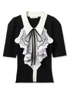 【スナイデル/SNIDEL】のラッフル刺繍ニットプルオーバー BLK[009]|ID:prp329100004542183