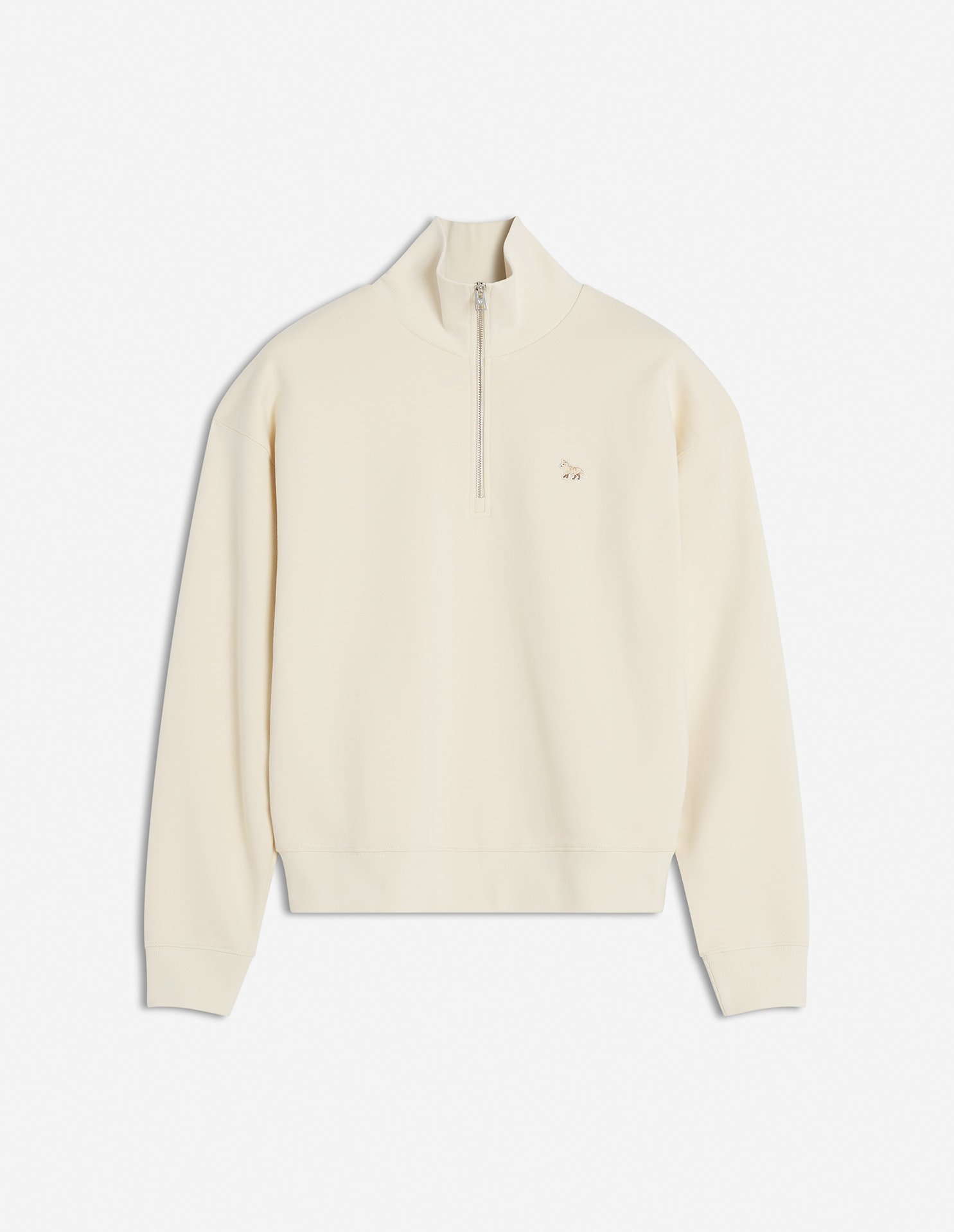 【メゾン キツネ/MAISON KITSUNE】のMaison Kitsune/BABY FOX PATCH HALF ZIP SWEATSHIRT インテリア・キッズ・メンズ・レディースファッション・服の通販 founy(ファニー) 　ファッション　Fashion　レディースファッション　Fashion for Women　トップス・カットソー　Cut & Sew Tops　シャツ・ブラウス・オフィスカジュアル　Elegant Blouses & Button-Ups　レディースパーカー・カジュアルフーディー　Casual Hoodies & Sweatshirts　ロングTシャツ・Tシャツ　Longline T-Shirts & Tees　スウェット・クルーネックトップス　Sweatshirts & Crewnecks / Relaxed Fit Sweat Tops　スウェット / スエット　Sweatshirt, Sweatwear　パッチ　Patch, Appliqué　夏　Summer　S/S・春夏　SS, Spring/Summer, Warm Season　無地　Plain, Solid Color　長袖　Long Sleeve, Full Sleeve　MARBLE|ID: prp329100004542198 ipo3291000000033207422