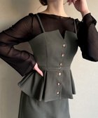 【ジュノア/JUNOAH】のペプラムビスチェ+タイトスカートset チャコール|ID: prp329100004542207 ipo3291000000032237209