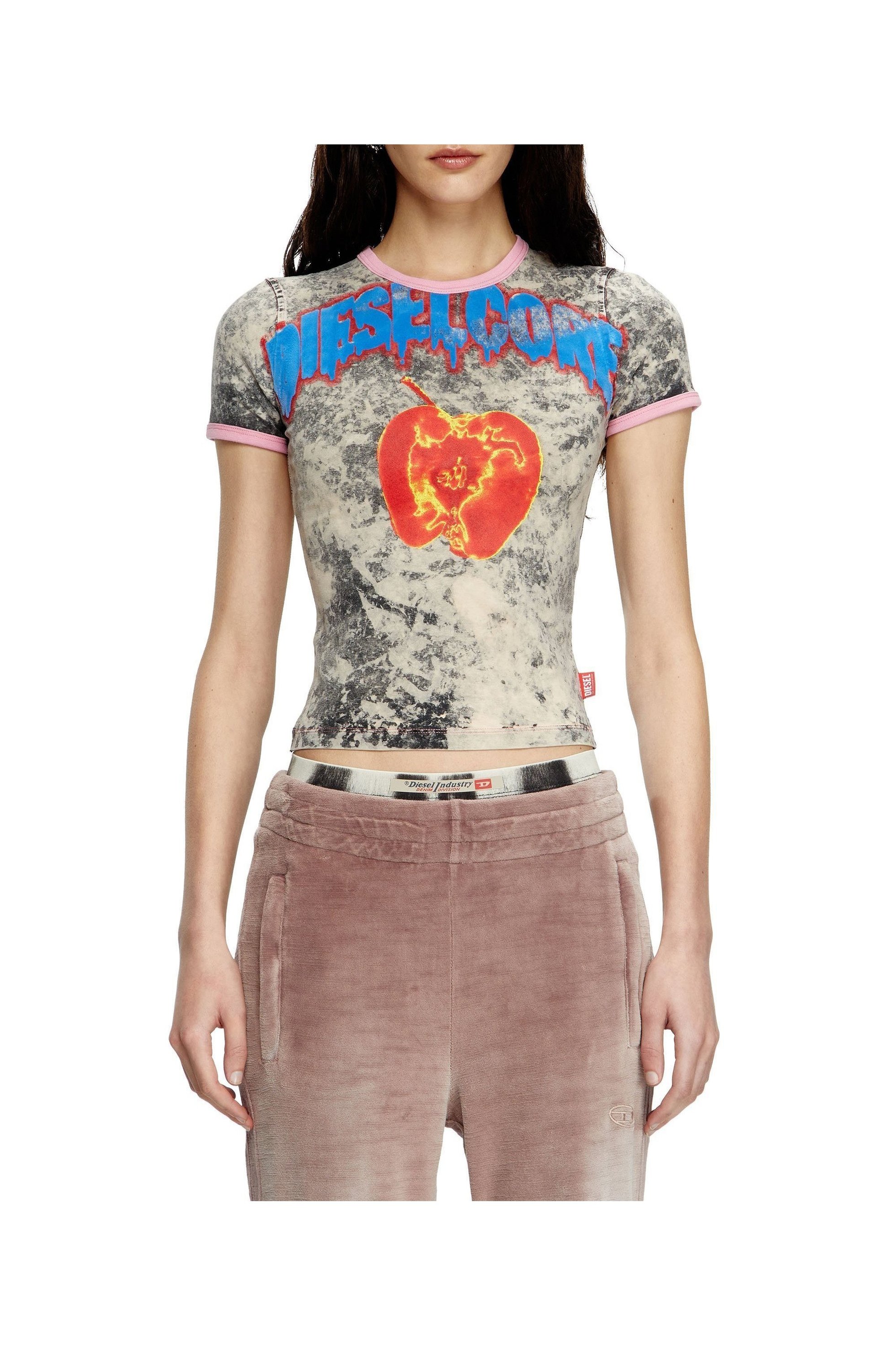 【ディーゼル/DIESEL】のウィメンズ Tシャツ T-UNCUTIES-SHORT-Q1 インテリア・キッズ・メンズ・レディースファッション・服の通販 founy(ファニー) 　ファッション　Fashion　レディースファッション　WOMEN　トップス・カットソー　Tops/Tshirt　シャツ/ブラウス　Shirts/Blouses　ロング / Tシャツ　T-Shirts　グラフィック　Graphic　ジャージー　Jersey　ストレッチ　Stretch　スリム　Slim　フィット　Fit　ブリーチ　Bleach　マーブル　Marble　グレー|ID: prp329100004542210 ipo3291000000032093994
