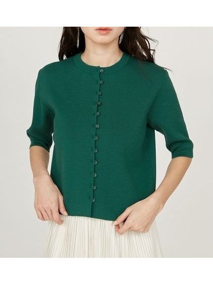 【エミ/emmi】のハーフスリーブニットトップス インテリア・キッズ・メンズ・レディースファッション・服の通販 founy(ファニー) 　ファッション　Fashion　レディースファッション　WOMEN　トップス・カットソー　Tops/Tshirt　ニット　Knit Tops　ウォッシャブル　Washable　カーディガン　Cardigan　クロップド　Cropped　夏　Summer　GRN[024]|ID: prp329100004542239 ipo3291000000032304175