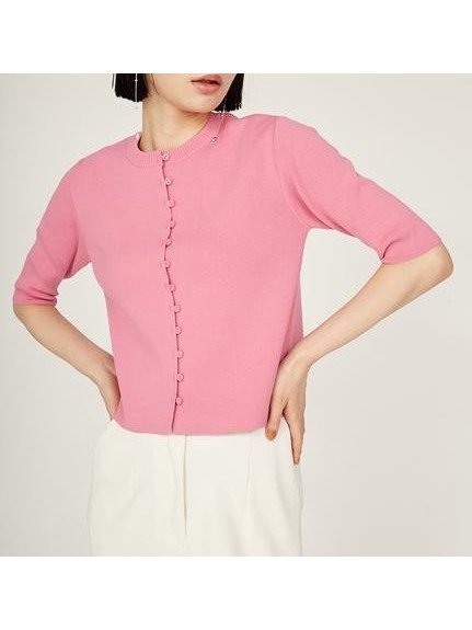 【エミ/emmi】のハーフスリーブニットトップス インテリア・キッズ・メンズ・レディースファッション・服の通販 founy(ファニー) 　ファッション　Fashion　レディースファッション　WOMEN　トップス・カットソー　Tops/Tshirt　ニット　Knit Tops　ウォッシャブル　Washable　カーディガン　Cardigan　クロップド　Cropped　夏　Summer　PNK[066]|ID: prp329100004542239 ipo3291000000032304179