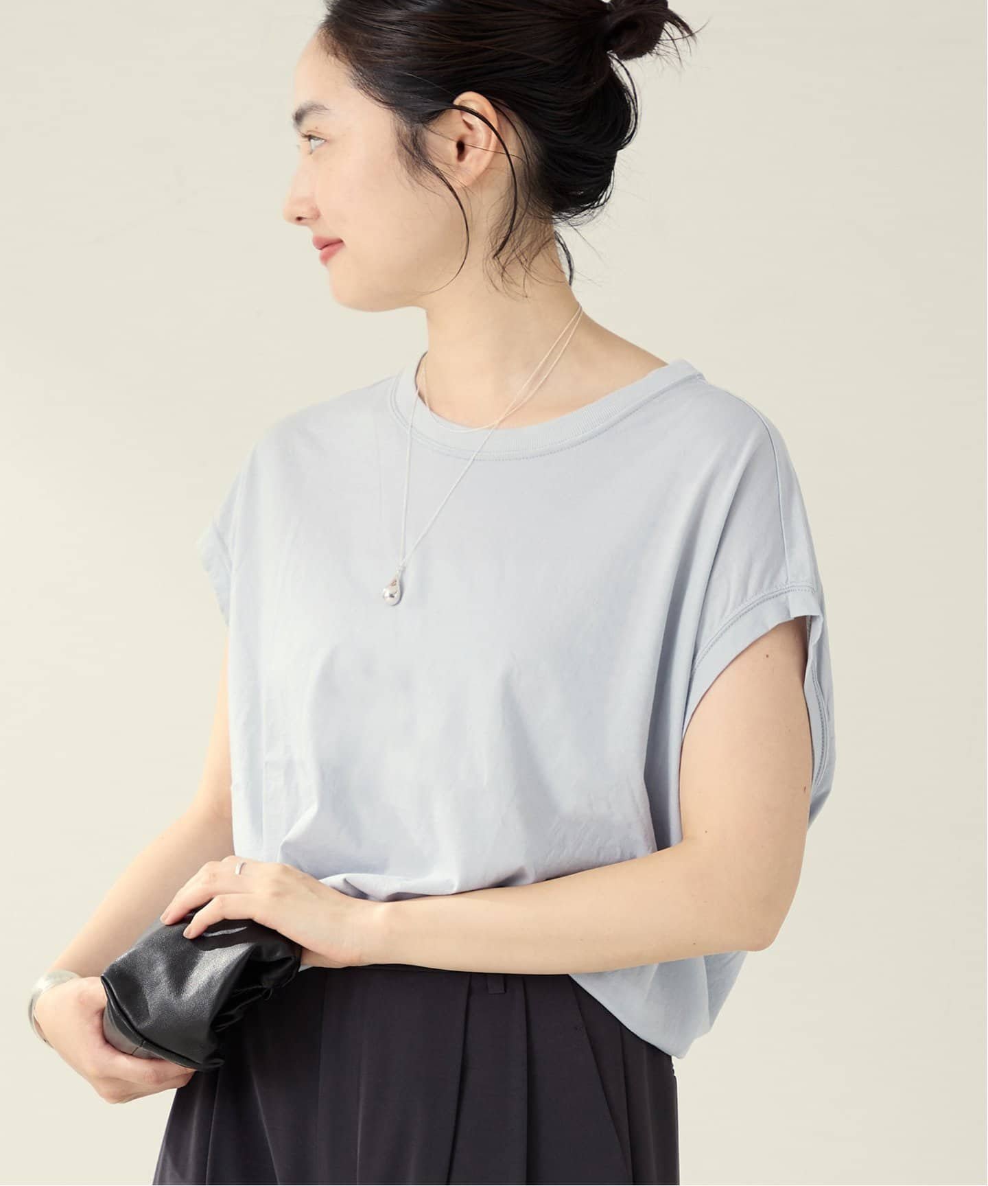 【プラージュ/Plage】の《追加》ALBINI ハイゲージTシャツ インテリア・キッズ・メンズ・レディースファッション・服の通販 founy(ファニー) 　ファッション　Fashion　レディースファッション　Fashion for Women　トップス・カットソー　Cut & Sew Tops　シャツ・ブラウス・オフィスカジュアル　Elegant Blouses & Button-Ups　ロングTシャツ・Tシャツ　Longline T-Shirts & Tees　シンプル　Simple, Minimal　夏　Summer　サックスブルー B|ID: prp329100004542369 ipo3291000000033304194