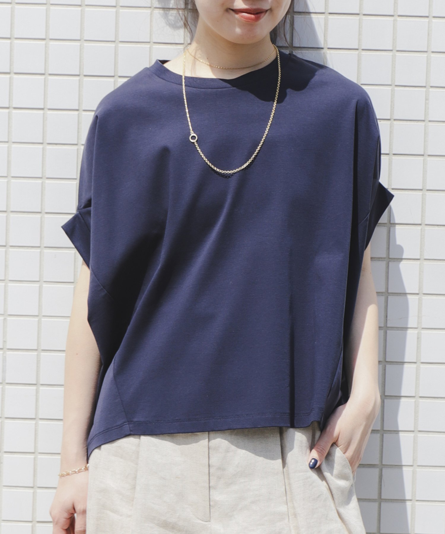 【ビーミングライフストアバイビームス/B:MING LIFE STORE by BEAMS】の【+20%ポイントバック!】シルケット フォルム プルオーバー 25SS きれいめ 着痩せ 体型カバー ウォッシャブル インテリア・キッズ・メンズ・レディースファッション・服の通販 founy(ファニー) 　ファッション　Fashion　レディースファッション　WOMEN　トップス・カットソー　Tops/Tshirt　プルオーバー　Pullover　バッグ　Bag　ウォッシャブル　Washable　カットソー　Cut And Sew　シルケット　Mercerization　フォルム　Form　ボトム　Bottom　おすすめ　Recommend　エレガント 上品　Elegant　2025年　2025　2025春夏・S/S　Ss,Spring/Summer,2025　NAVY|ID: prp329100004542372 ipo3291000000032373390