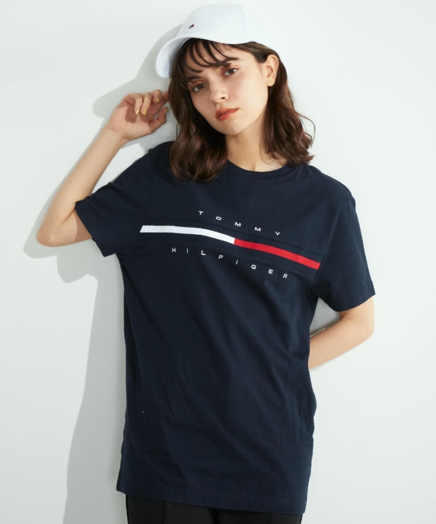 【トミーヒルフィガー/TOMMY HILFIGER】の【オンライン限定】トミーヒルフィガーロゴTシャツ / TINO TEE インテリア・キッズ・メンズ・レディースファッション・服の通販 founy(ファニー) 　ファッション　Fashion　レディースファッション　WOMEN　トップス・カットソー　Tops/Tshirt　シャツ/ブラウス　Shirts/Blouses　ロング / Tシャツ　T-Shirts　ブルー001|ID: prp329100004542385 ipo3291000000032095718