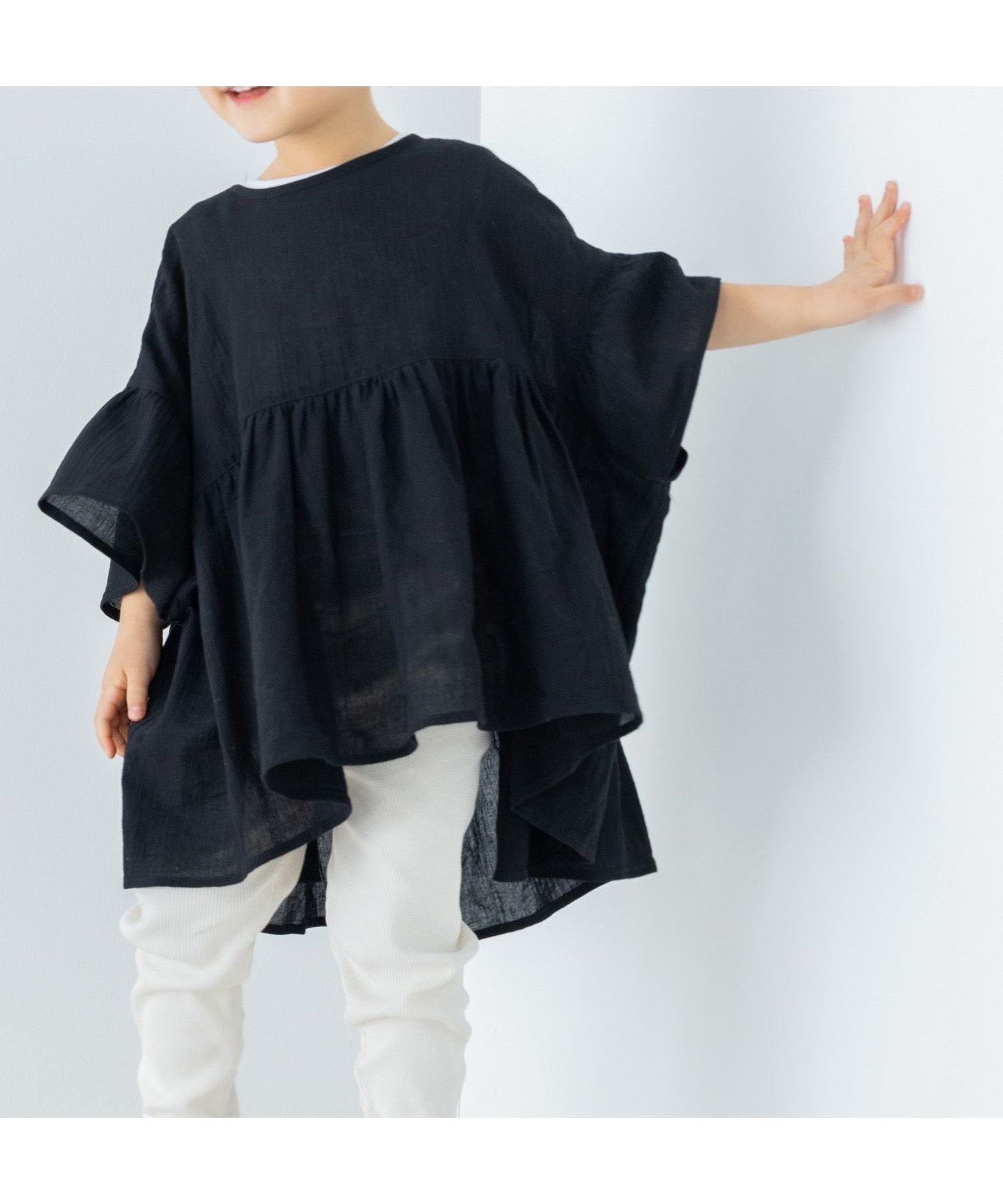 【ローリーズファーム/LOWRYS FARM / KIDS】のヨウリュウブラウスプルオーバー インテリア・キッズ・メンズ・レディースファッション・服の通販 founy(ファニー) 　ファッション　Fashion　キッズファッション　Fashion for Kids　トップス・カットソー　Cut & Sew Tops　ワイド　Wide, Wide Fit　夏　Summer　春　Spring　S/S・春夏　SS, Spring/Summer, Warm Season　ブラック|ID: prp329100004542450 ipo3291000000032996712