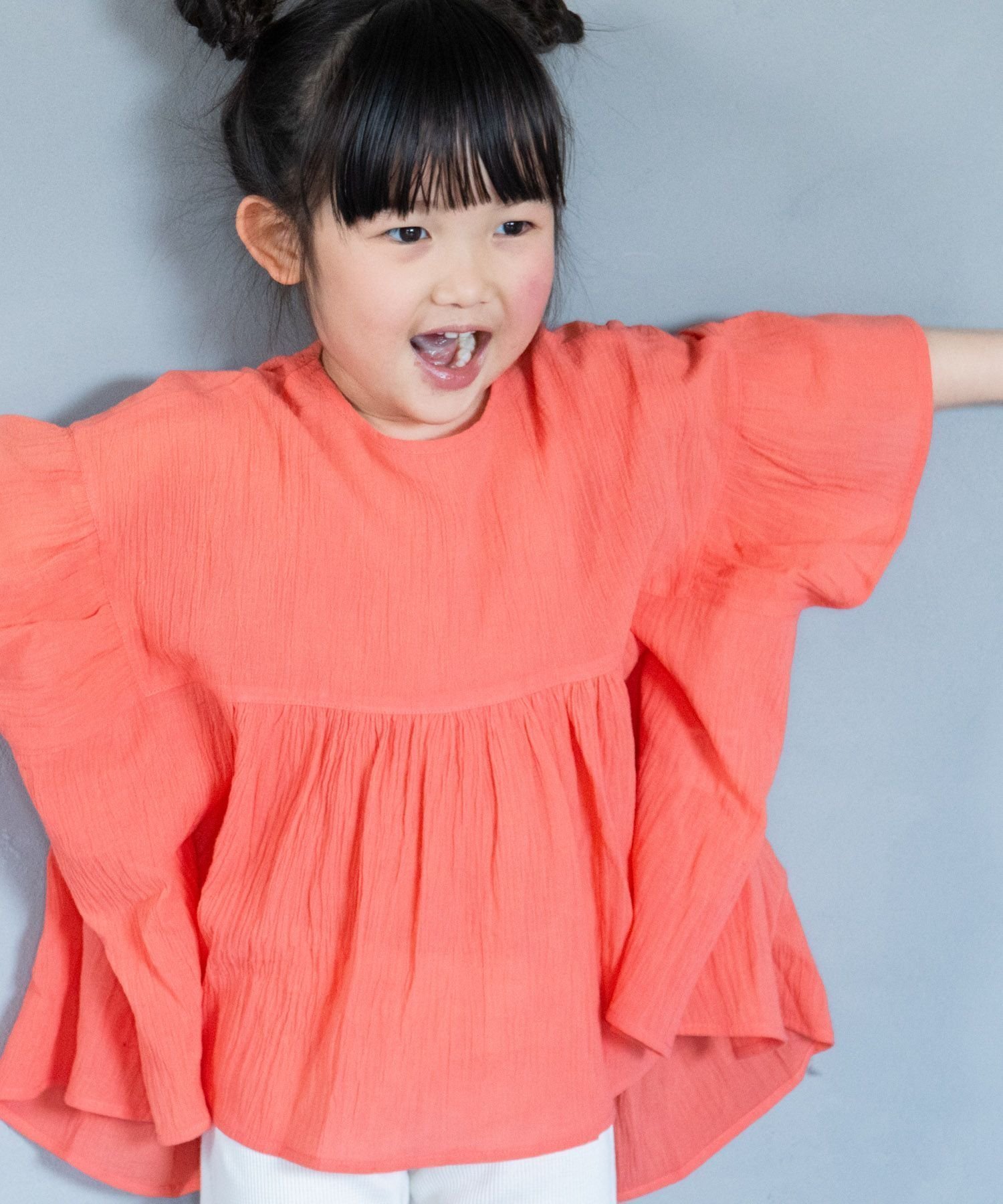 【ローリーズファーム/LOWRYS FARM / KIDS】のヨウリュウブラウスプルオーバー インテリア・キッズ・メンズ・レディースファッション・服の通販 founy(ファニー) 　ファッション　Fashion　キッズファッション　Fashion for Kids　トップス・カットソー　Cut & Sew Tops　ワイド　Wide, Wide Fit　夏　Summer　春　Spring　S/S・春夏　SS, Spring/Summer, Warm Season　オレンジ|ID: prp329100004542450 ipo3291000000032996719