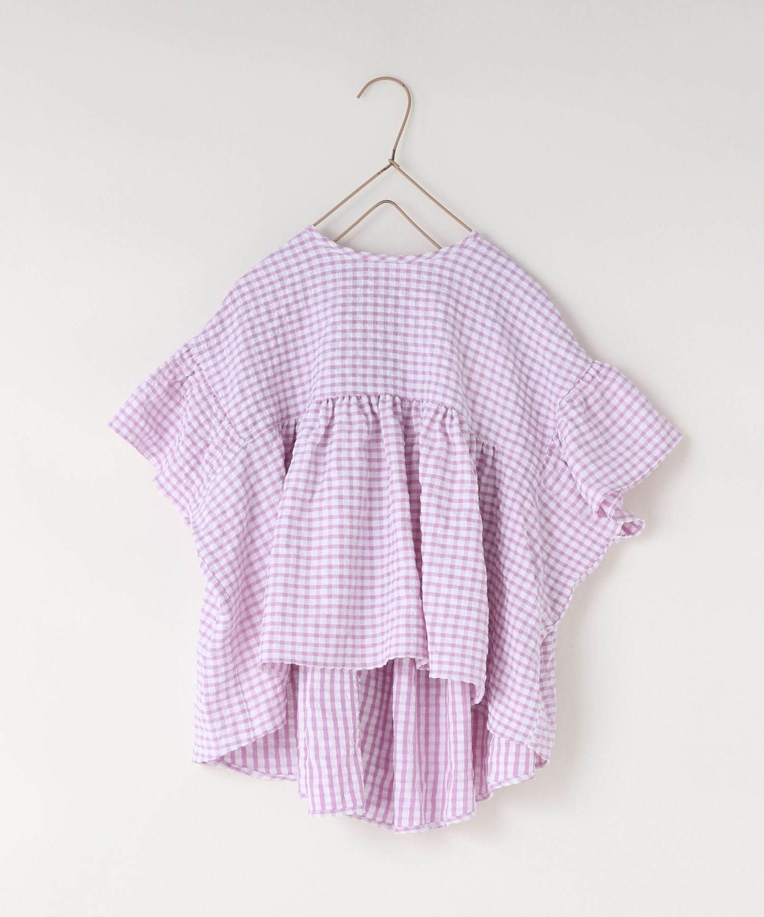 【ローリーズファーム/LOWRYS FARM / KIDS】のヨウリュウブラウスプルオーバー インテリア・キッズ・メンズ・レディースファッション・服の通販 founy(ファニー) 　ファッション　Fashion　キッズファッション　Fashion for Kids　トップス・カットソー　Cut & Sew Tops　ワイド　Wide, Wide Fit　夏　Summer　春　Spring　S/S・春夏　SS, Spring/Summer, Warm Season　パープルギンガム|ID: prp329100004542450 ipo3291000000032996720