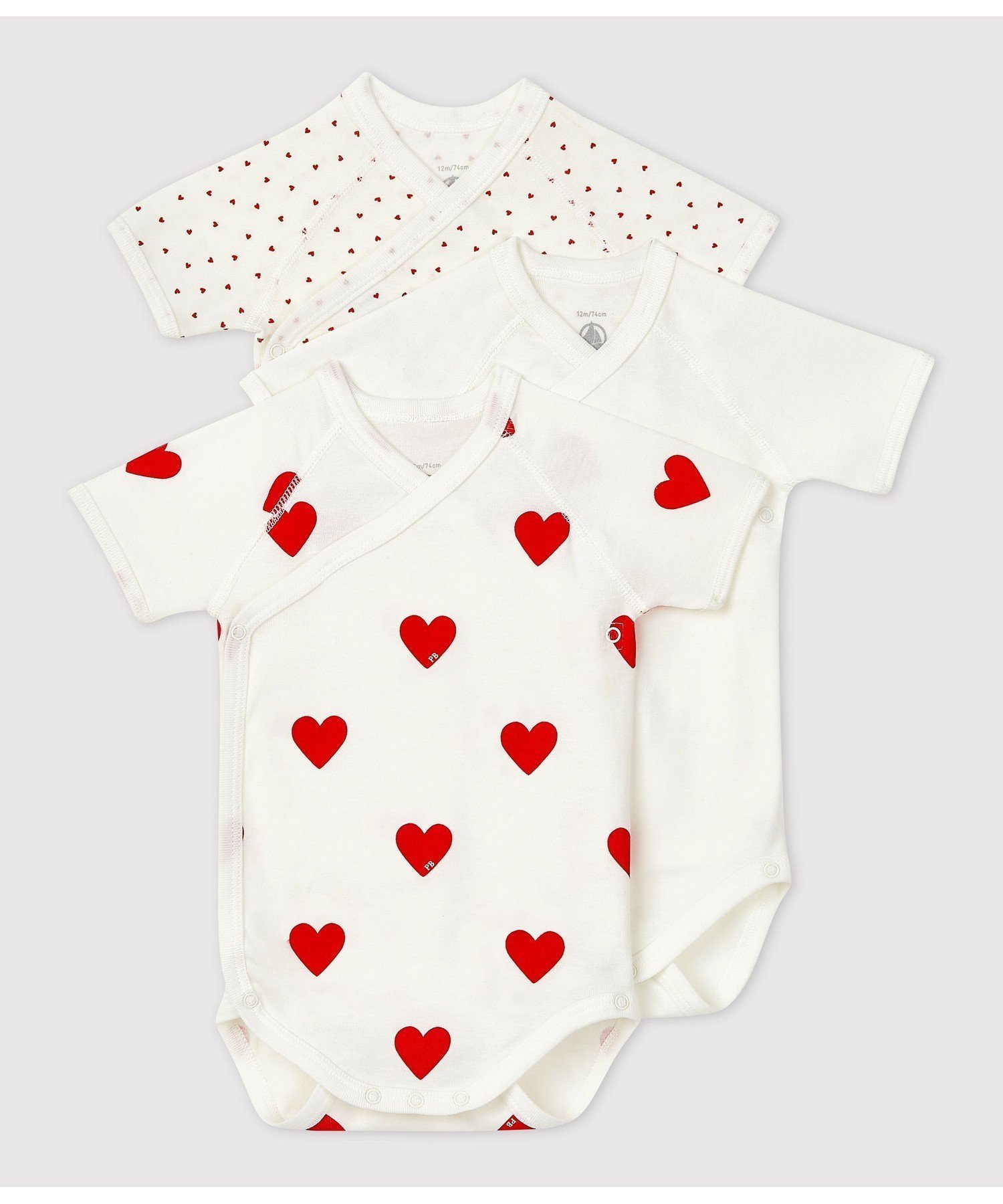 【プチバトー/PETIT BATEAU / KIDS】のハートプリント半袖あわせボディ3枚組 人気、トレンドファッション・服の通販 founy(ファニー) 　ファッション　Fashion　キッズファッション　Fashion for Kids　おすすめ　Recommended / Our Picks　ギフト プレゼント　Gift / Present　シンプル　Simple, Minimal　プリント　Print, Printed Pattern　半袖　Short Sleeve, Half Sleeve　 other-1|ID: prp329100004542451 ipo3291000000033508315