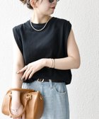 【シップス フォー ウィメン/SHIPS】のSHIPS any 抗菌防臭/洗濯機可能 USAコットン ラウンドヘム ノースリーブ TEE ブラック|ID: prp329100004542461 ipo3291000000032623022