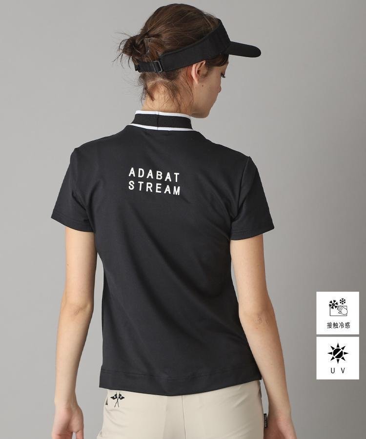 【アダバット/adabat】のUVカット/接触冷感 クールタッチストレッチモックネックT インテリア・キッズ・メンズ・レディースファッション・服の通販 founy(ファニー) 　ファッション　Fashion　レディースファッション　WOMEN　おすすめ　Recommend　ゴルフ　Golf　シンプル　Simple　ストレッチ　Stretch　フィット　Fit　フロント　Front　ワンポイント　One Point　半袖　Short Sleeve　軽量　Lightweight　ブラック|ID: prp329100004542462 ipo3291000000032097051