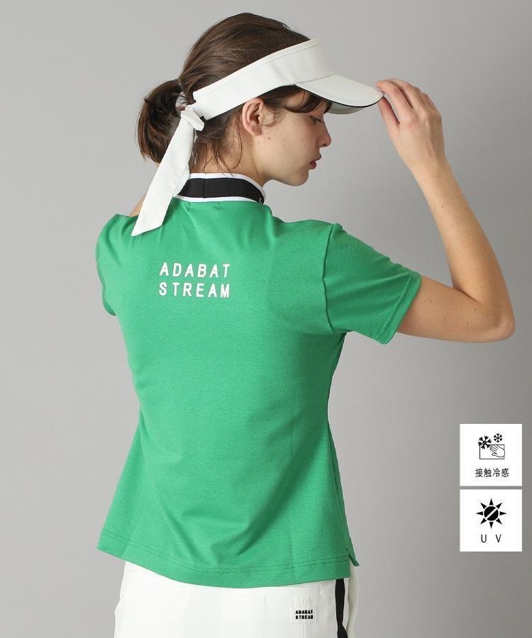 【アダバット/adabat】のUVカット/接触冷感 クールタッチストレッチモックネックT インテリア・キッズ・メンズ・レディースファッション・服の通販 founy(ファニー) 　ファッション　Fashion　レディースファッション　WOMEN　おすすめ　Recommend　ゴルフ　Golf　シンプル　Simple　ストレッチ　Stretch　フィット　Fit　フロント　Front　ワンポイント　One Point　半袖　Short Sleeve　軽量　Lightweight　グリーン|ID: prp329100004542462 ipo3291000000032097053