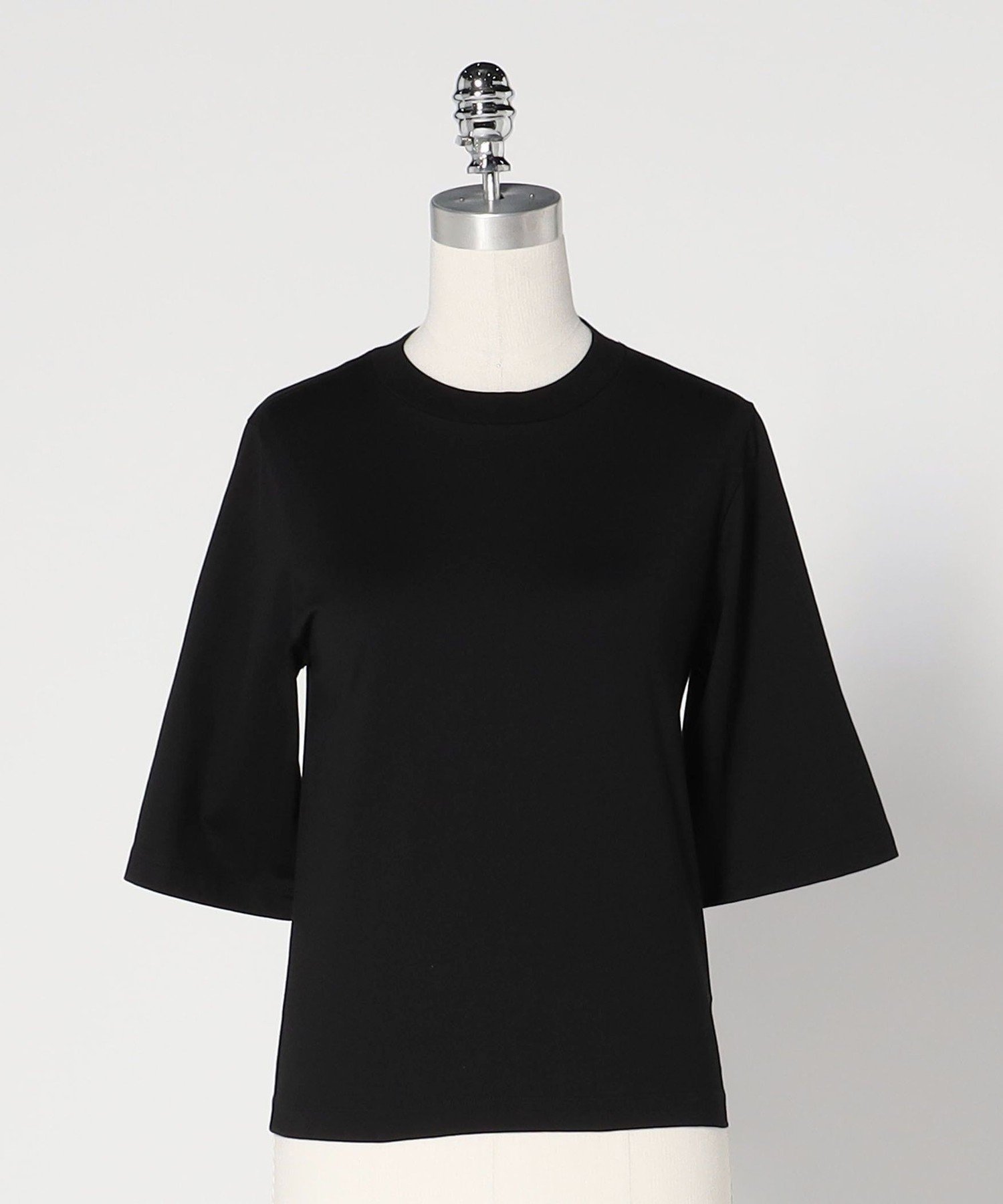 【ユナイテッドアローズ/UNITED ARROWS】のLOEFF スビンコットン ショートスリーブ Tシャツ インテリア・キッズ・メンズ・レディースファッション・服の通販 founy(ファニー) 　ファッション　Fashion　レディースファッション　Fashion for Women　トップス・カットソー　Cut & Sew Tops　シャツ・ブラウス・オフィスカジュアル　Elegant Blouses & Button-Ups　ロングTシャツ・Tシャツ　Longline T-Shirts & Tees　インナー　Innerwear　キュロット　Culottes, Wide Shorts　コンパクト　Compact, Small Size　ショート　Short, Short Length　シンプル　Simple, Minimal　ジャケット　Jacket, Outerwear　スリーブ　Sleeve, Long Sleeve / Short Sleeve　ドレープ　Drape, Draping Fabric　定番　Standard, Basic Item　人気　Popular, Best Seller　ベスト　Vest, Waistcoat　ボーダー　Border, Stripe　ワイド　Wide, Wide Fit　エレガント 上品　Elegant　BLACK|ID: prp329100004542522 ipo3291000000032712249