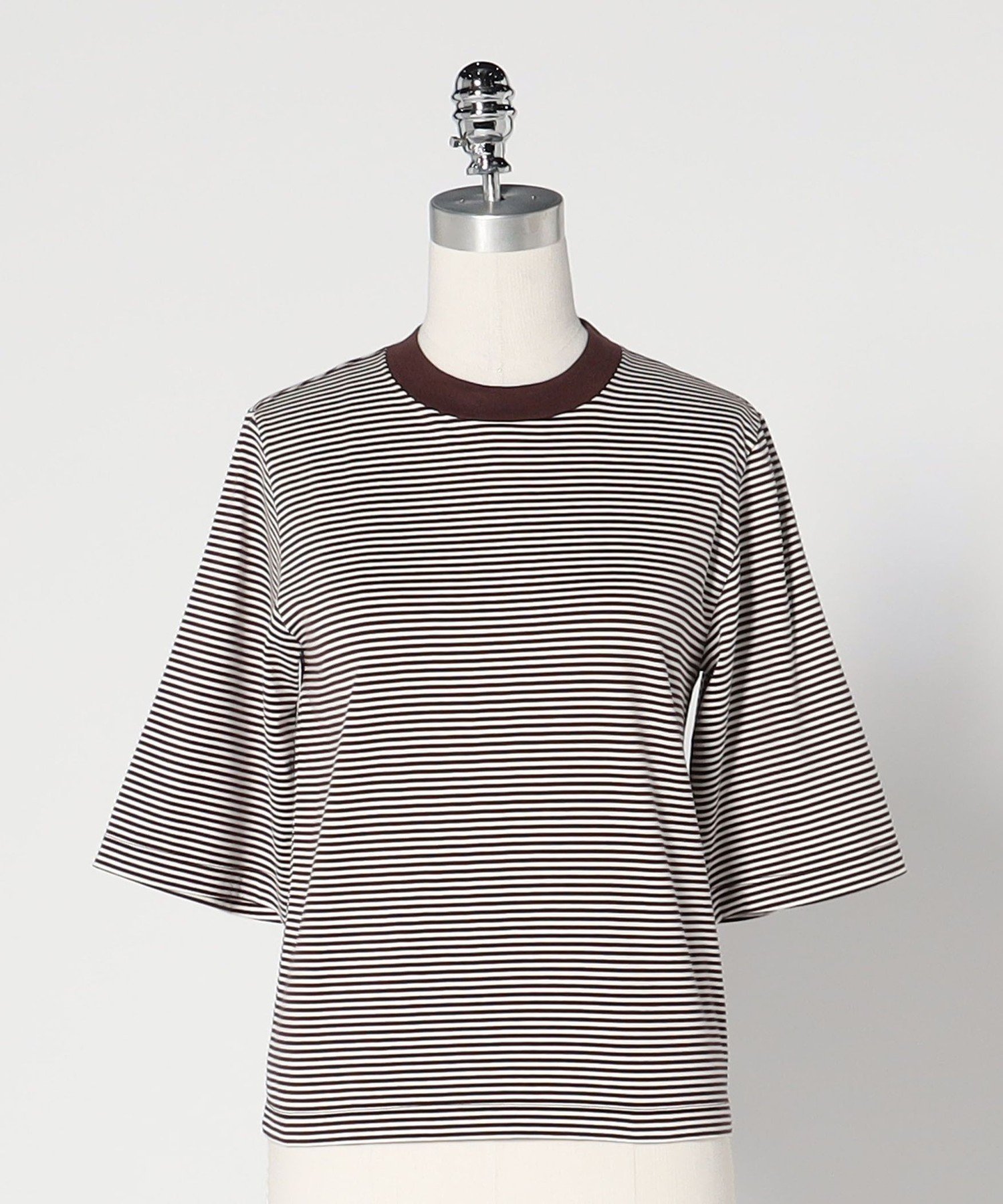 【ユナイテッドアローズ/UNITED ARROWS】のLOEFF スビンコットン ショートスリーブ Tシャツ インテリア・キッズ・メンズ・レディースファッション・服の通販 founy(ファニー) 　ファッション　Fashion　レディースファッション　Fashion for Women　トップス・カットソー　Cut & Sew Tops　シャツ・ブラウス・オフィスカジュアル　Elegant Blouses & Button-Ups　ロングTシャツ・Tシャツ　Longline T-Shirts & Tees　インナー　Innerwear　キュロット　Culottes, Wide Shorts　コンパクト　Compact, Small Size　ショート　Short, Short Length　シンプル　Simple, Minimal　ジャケット　Jacket, Outerwear　スリーブ　Sleeve, Long Sleeve / Short Sleeve　ドレープ　Drape, Draping Fabric　定番　Standard, Basic Item　人気　Popular, Best Seller　ベスト　Vest, Waistcoat　ボーダー　Border, Stripe　ワイド　Wide, Wide Fit　エレガント 上品　Elegant　DK.BROWN|ID: prp329100004542522 ipo3291000000032712251