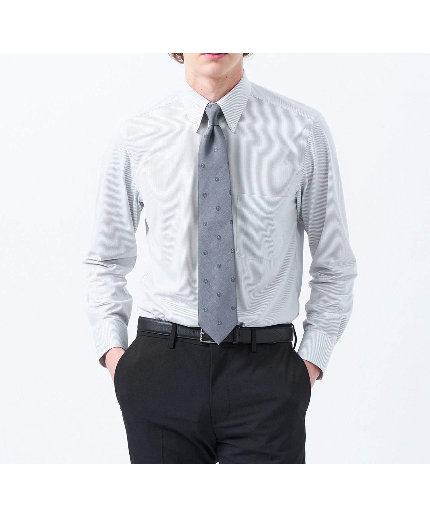 【マッキントッシュ フィロソフィー/MACKINTOSH PHILOSOPHY / MEN】の【WEB 一部店舗限定】トロッター ボタンダウンシャツ トリコットバリエーション インテリア・キッズ・メンズ・レディースファッション・服の通販 founy(ファニー) 　ファッション　Fashion　メンズファッション　Men's Style Online　春　Spring　秋　Autumn/Fall　コレクション　Collection　吸水　Water Absorption　シンプル　Simple　ジャージー　Jersey　ストレッチ　Stretch　冬　Winter　おすすめ　Recommend　夏　Summer　ビジネス 仕事 通勤　Business　グレーストライプ|ID: prp329100004542545 ipo3291000000032673327