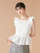 【リリーブラウン/Lily Brown】の【WEB限定カラー】シャーリングフリルブラウス WHT[001]|ID: prp329100004542612 ipo3291000000032099029