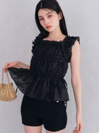 【リリーブラウン/Lily Brown】の【WEB限定カラー】シャーリングフリルブラウス BLK[009]|ID: prp329100004542612 ipo3291000000032099030