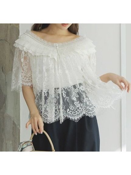 【スナイデル/SNIDEL】のレースブラウス 人気、トレンドファッション・服の通販 founy(ファニー) 　ファッション　Fashion　レディースファッション　WOMEN　トップス・カットソー　Tops/Tshirt　シャツ/ブラウス　Shirts/Blouses　オフショル　Off Shoulder　カットソー　Cut And Sew　スカラップ　Scalloped　デコルテ　Decolletage　デニム　Denim　フィット　Fit　フェミニン　Feminine　フリル　Frills　プリーツ　Pleats　マーメイド　Mermaid　リュクス　Luxe　レース　Race　今季　This Season　夏　Summer　春　Spring　S/S・春夏　Ss・Spring/Summer　 other-1|ID: prp329100004542614 ipo3291000000032313585
