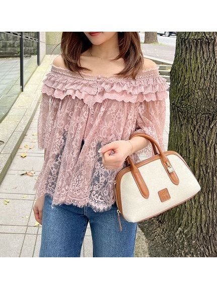 【スナイデル/SNIDEL】のレースブラウス インテリア・キッズ・メンズ・レディースファッション・服の通販 founy(ファニー) 　ファッション　Fashion　レディースファッション　WOMEN　トップス・カットソー　Tops/Tshirt　シャツ/ブラウス　Shirts/Blouses　オフショル　Off Shoulder　カットソー　Cut And Sew　スカラップ　Scalloped　デコルテ　Decolletage　デニム　Denim　フィット　Fit　フェミニン　Feminine　フリル　Frills　プリーツ　Pleats　マーメイド　Mermaid　リュクス　Luxe　レース　Race　今季　This Season　夏　Summer　春　Spring　S/S・春夏　Ss・Spring/Summer　PNK[066]|ID: prp329100004542614 ipo3291000000032313589