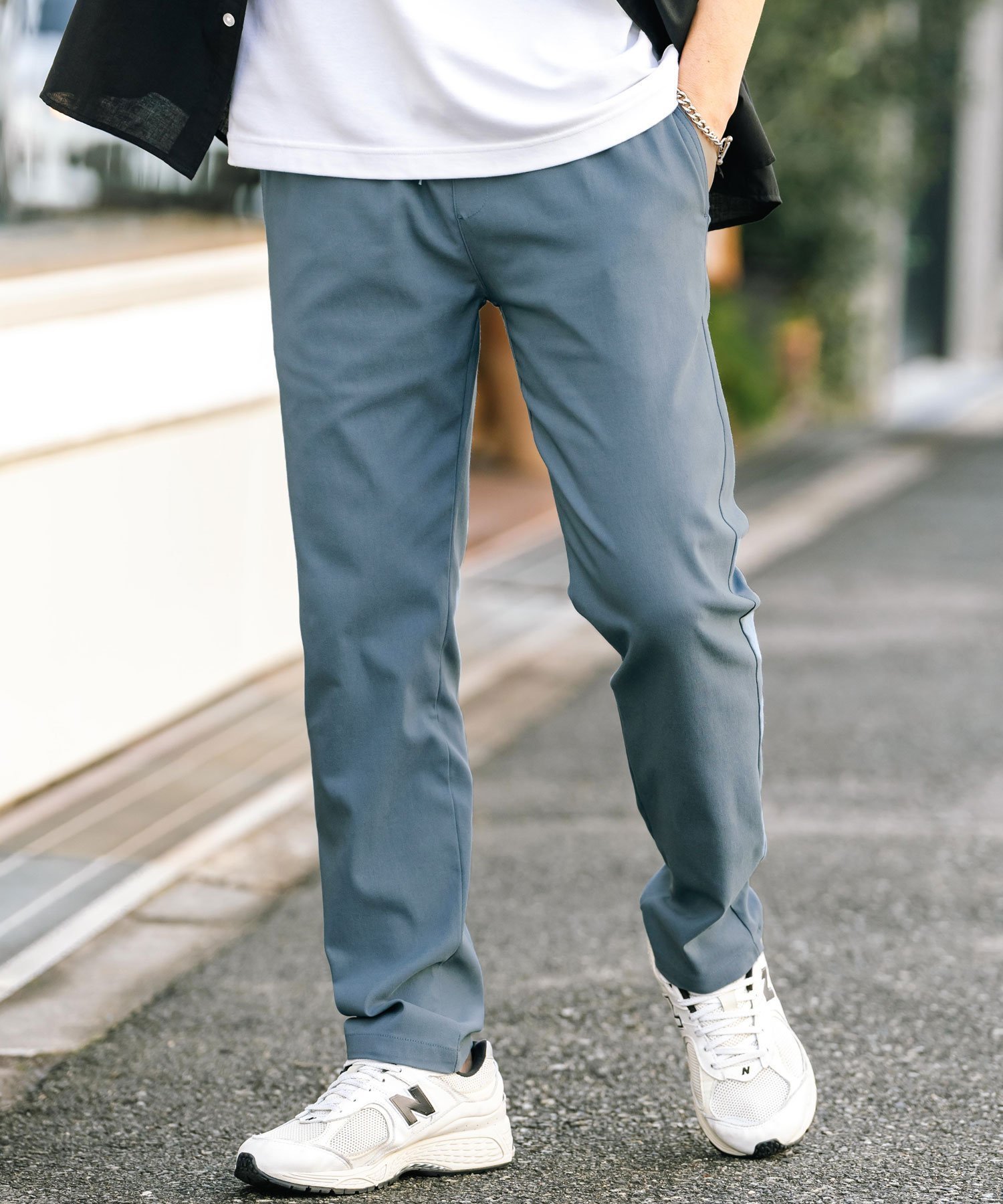 【ロッキーモンロー/Rocky Monroe / MEN】の接触冷感 多機能ストレッチイージーテーパードパンツ インテリア・キッズ・メンズ・レディースファッション・服の通販 founy(ファニー) 　ファッション　Fashion　メンズファッション　MEN　ボトムス　Bottoms/Men　ストレッチ　Stretch　ブルーグレー|ID: prp329100004543092 ipo3291000000032353090
