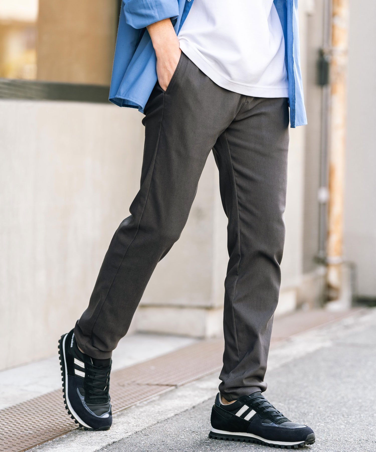 【ロッキーモンロー/Rocky Monroe / MEN】の接触冷感 多機能ストレッチイージーテーパードパンツ インテリア・キッズ・メンズ・レディースファッション・服の通販 founy(ファニー) 　ファッション　Fashion　メンズファッション　MEN　ボトムス　Bottoms/Men　ストレッチ　Stretch　チャコール|ID: prp329100004543092 ipo3291000000032353094