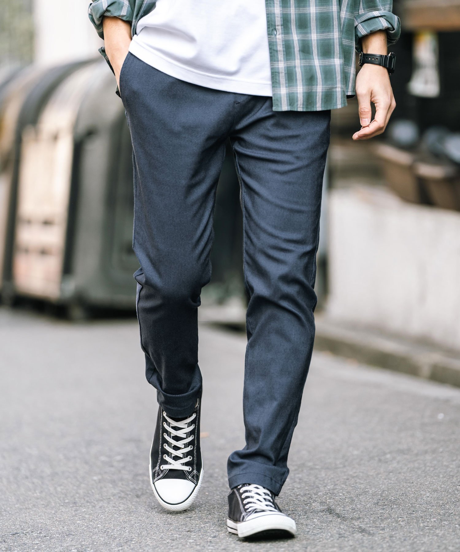 【ロッキーモンロー/Rocky Monroe / MEN】の接触冷感 多機能ストレッチイージーテーパードパンツ インテリア・キッズ・メンズ・レディースファッション・服の通販 founy(ファニー) 　ファッション　Fashion　メンズファッション　MEN　ボトムス　Bottoms/Men　ストレッチ　Stretch　インディゴ|ID: prp329100004543092 ipo3291000000032353098